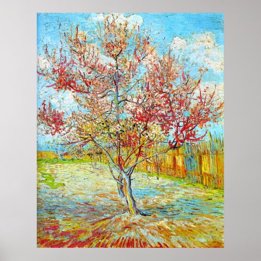 Perzikboom in Bloom in Arles, Van Gogh Poster (Voorkant)