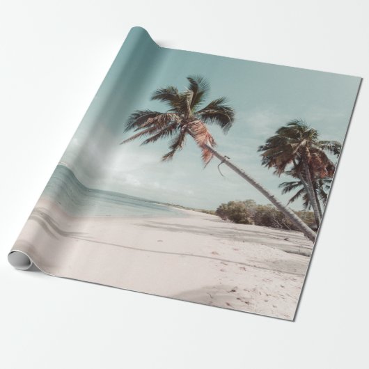 Perzikboom naast kokospalm cadeaupapier (Uitgerold)