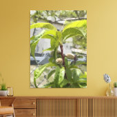 Perzikboom opgerekt canvasprint canvas afdruk (Insitu (Woonkamer))