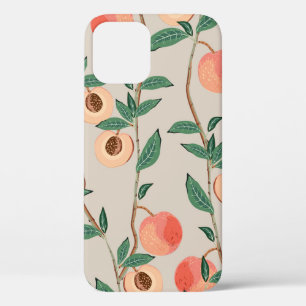 Perzikboomtakken met bladeren en vruchten op een l Case-Mate iPhone case