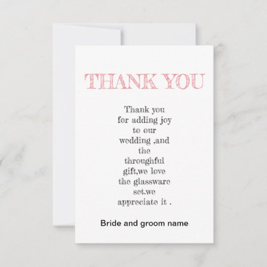 Perzikbruiloft en bloemenbruiloft bedankkaart (Voorkant)