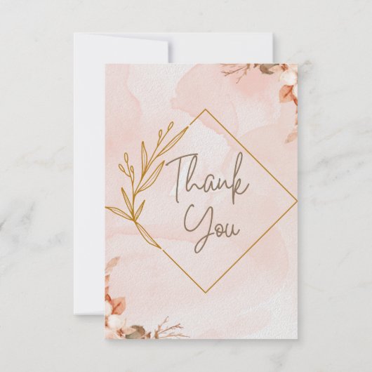 Perzikbruiloft en bloemenbruiloft bedankkaart (Achterkant)