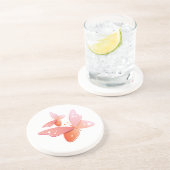 PerzikButterflies Zandsteen Onderzetter (Zijkant)