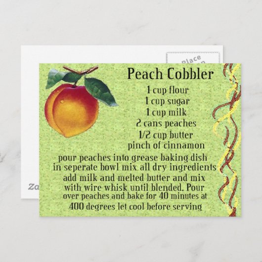 perzikcobbler briefkaart (Voorkant / Achterkant)