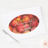 Perzikconserven Ovale Sticker (Envelop)