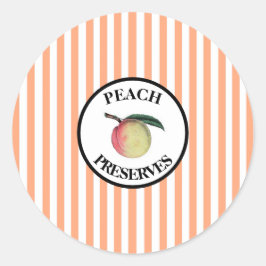 Perzikconserven Ronde Sticker