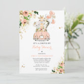 Perzikdieren die per Baby shower veilig zijn Kaart (Staand voorkant)