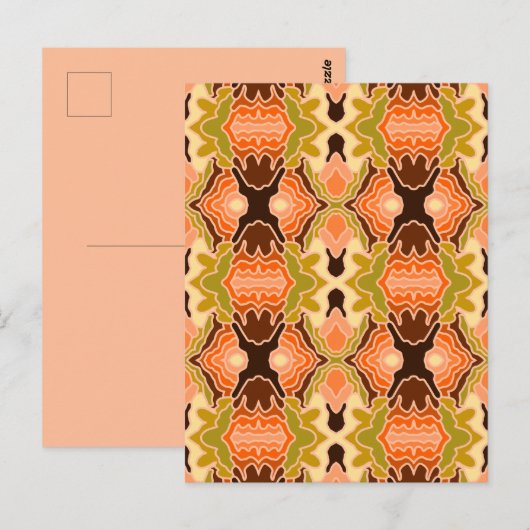 Perzikdons Boho Shabby Chic Geometrische Abstracte Briefkaart (Voorkant / Achterkant)