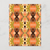 Perzikdons Boho Shabby Chic Geometrische Abstracte Briefkaart (Voorkant)