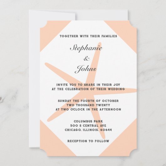 Perzikdons Sterrenvis Tropisch Koraal Strand Bruil Kaart (Voorkant)