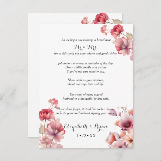 Perzikdons Trouwadvies Beste Wensen  Advieskaart (Voorkant / Achterkant)