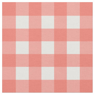 Perzikecho & White Gingham Check Stof