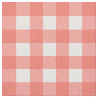 Perzikecho & White Gingham Check Stof