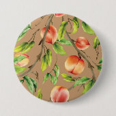 Perziken aan de boom ronde button 7,6 cm (Voorkant)