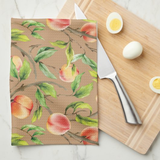 Perziken aan de boom theedoek (Quarter Fold)