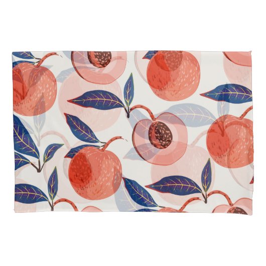 Perziken abrikozen bladeren crème achtergrond kussensloop (Voorkant)