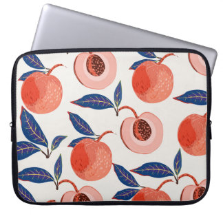 Perziken abrikozen bladeren crème achtergrond laptop sleeve