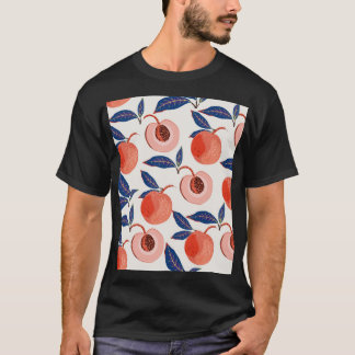 Perziken abrikozen bladeren crème achtergrond t-shirt