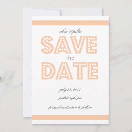 perziken, behalve de datum save the date (Voorkant)