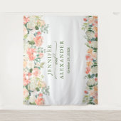 Perziken Bloem Extra-Groot Fotohokje Achtergrond Wandkleed (Voorkant)