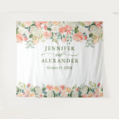 Perziken Bloemig Extra-Groot Fotohokje Achtergrond Wandkleed (Voorkant (horizontaal))