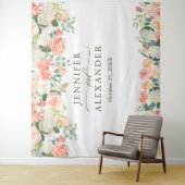 Perziken Bloemstuk Extra-Groot Fotohokje-Achtergro Wandkleed (In situ)