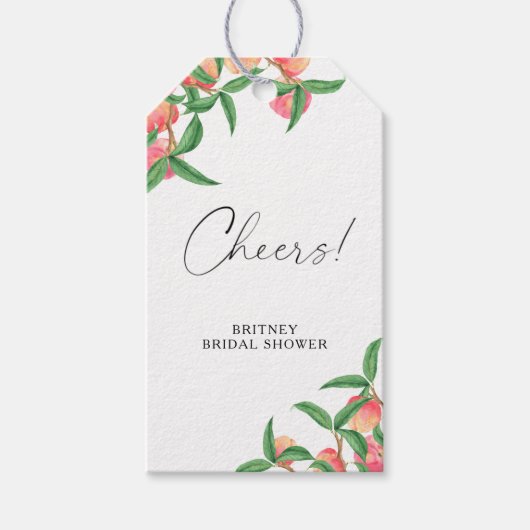 Perziken - Bruiloftsfeest Cheers! Cadeaulabel (Voorkant)