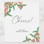 Perziken - Bruiloftsfeestje Proost! Wijn Etiket (Enkel label)