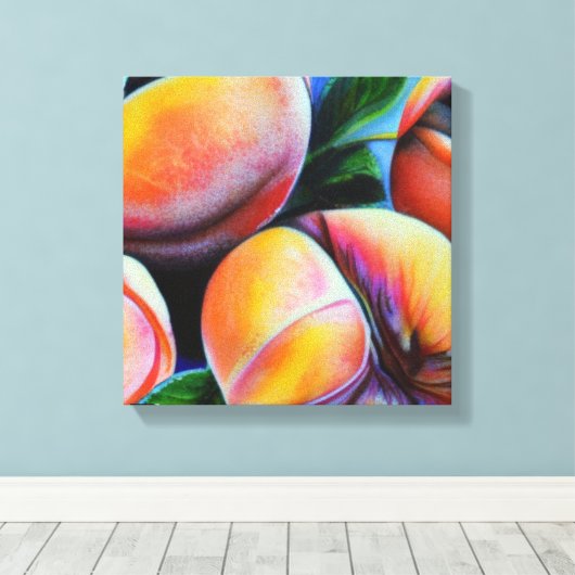 perziken canvas afdruk (Insitu (Houten vloer))