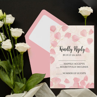 Perziken & Cream Bruiloft RSVP Uitnodiging
