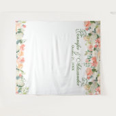 Perziken Crème Bloem Bruidsfotocabine Achtergrond Wandkleed (Voorkant (horizontaal))