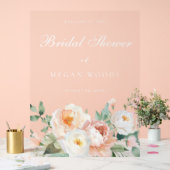 Perziken & Crème Botanische Grote Vrijgezellenfees Acryl Bord (Huwelijk)