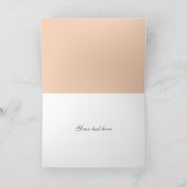 Perziken & Crème Elegante bruiloft of bruids Bedankkaart (Binnen)