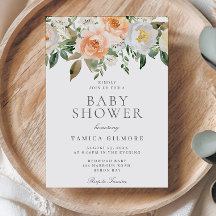 Perziken & Crème Floral Baby shower
