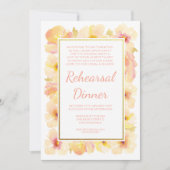 Perziken & Crème Goud Repetitie Diner Uitnodigen Kaart (Voorkant)