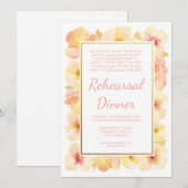 Perziken & Crème Goud Repetitie Diner Uitnodigen Kaart (Voorkant / Achterkant)