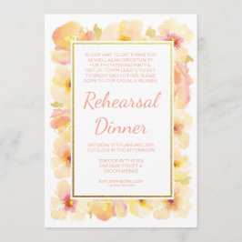 Perziken & Crème Goud Repetitie Diner Uitnodigen Kaart