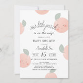 Perziken & Crème Schattige Kawaii Baby shower Kaart (Voorkant)