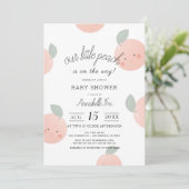 Perziken & Crème Schattige Kawaii Baby shower Kaart (Staand voorkant)