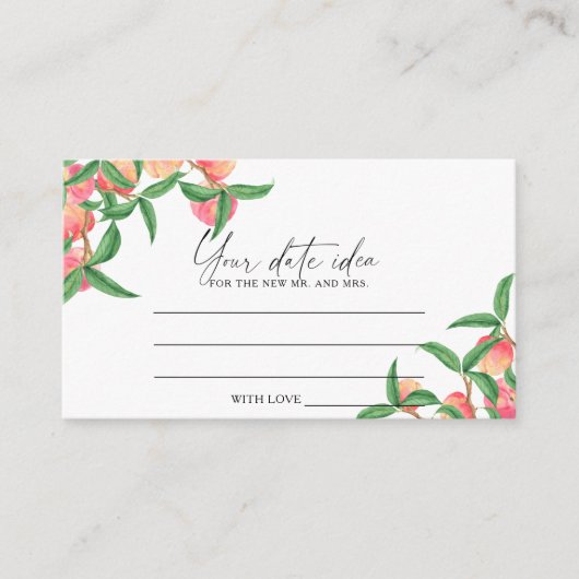 Perziken - Date nacht ideeën \ Date jar Informatiekaartje (Voorkant)