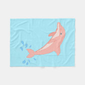 Perziken de roze dolfijn fleece deken (Voorkant (Horizontaal))