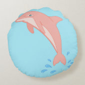 Perziken de roze dolfijn rond kussen (Achterkant)