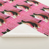 Perziken de Tuxedo Cat Medium Sherpa Deken (3/4)