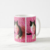 Perziken de Tuxedo Cat Pink Mok (Voorkant rechts)