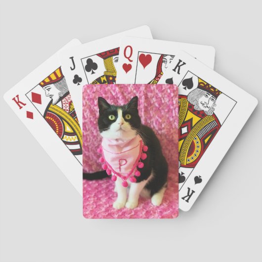 Perziken de Tuxedo Kat Roze Bandana Speelkaarten (Achterkant)