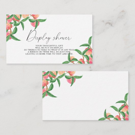 Perziken - Display douche Informatiekaartje (Voorkant / Achterkant)