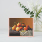 Perziken, druiven en appelen briefkaart (Staand voorkant)