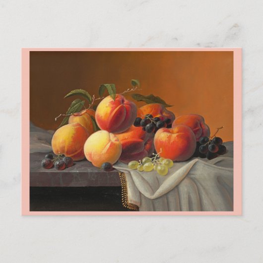 Perziken, druiven en appelen briefkaart (Voorkant)