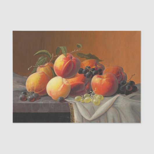 Perziken, druiven en appelen, ontkoppeld tissuepapier (Voorkant)