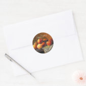 Perziken, druiven en appelen ronde sticker (Envelop)